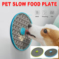 Round textured TPR plastic slow feeder licking mat with strong suction cups for dogs and cats