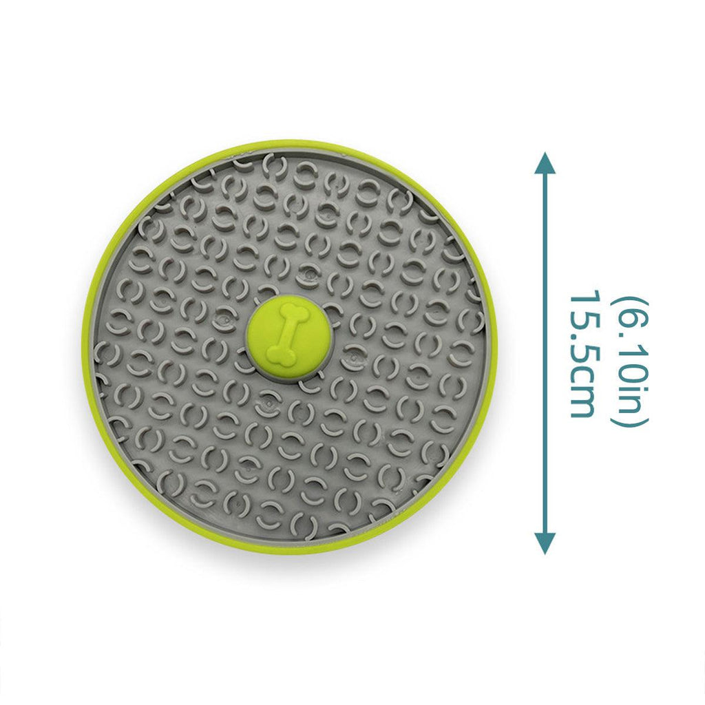 Round textured TPR plastic slow feeder licking mat with strong suction cups for dogs and cats — view 3