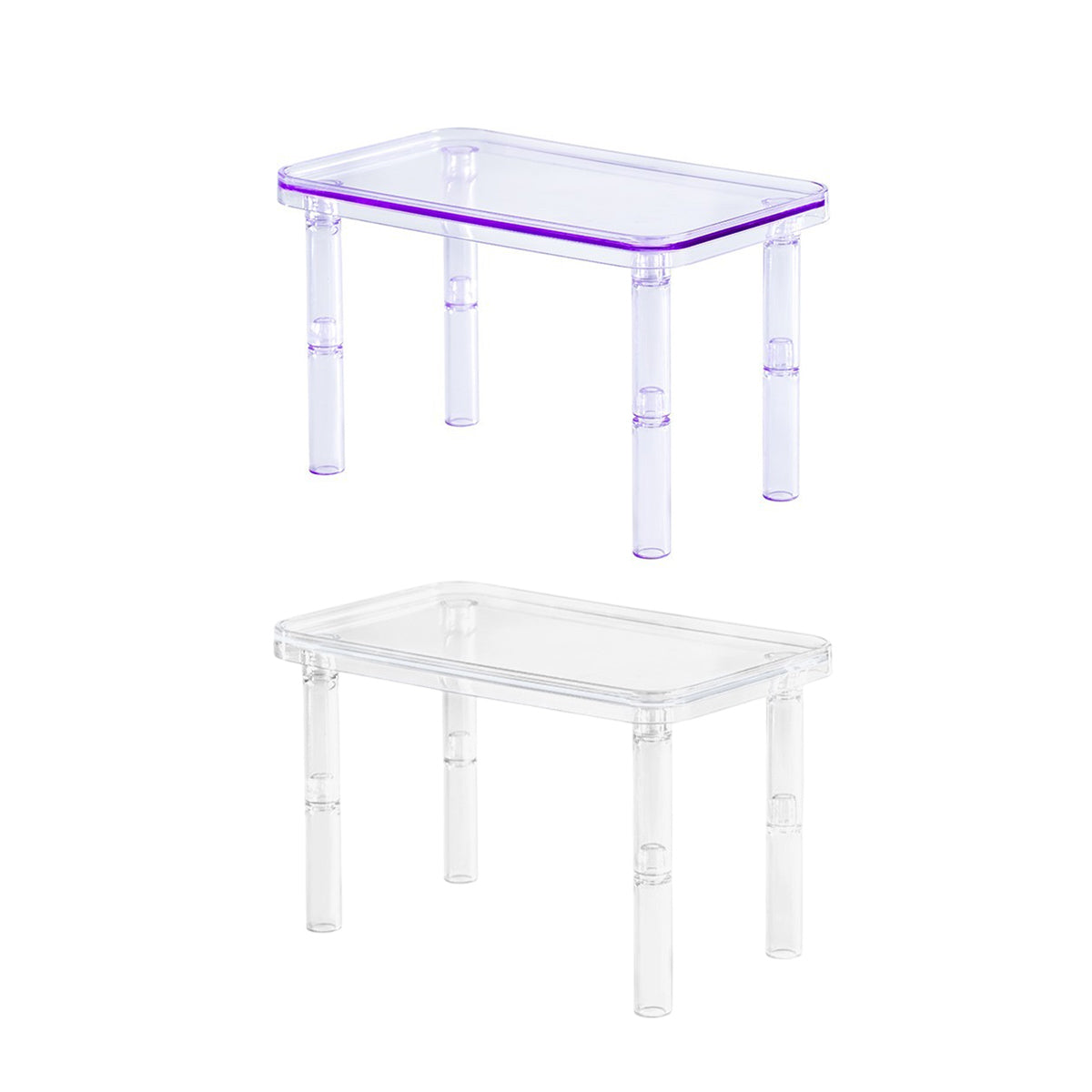 Hamster cage activity platform in purple and transparent PS material with independent support columns — view 2