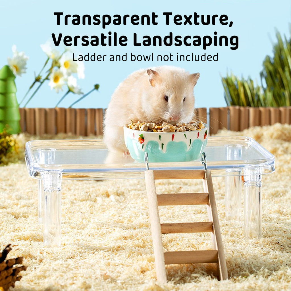 Hamster cage activity platform in purple and transparent PS material with independent support columns — view 5