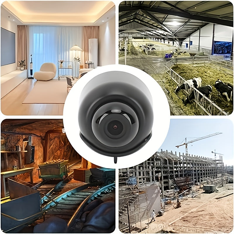 Small wireless security camera in black, compact smart home monitoring device with camera lens — view 5