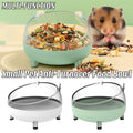 Small animal anti-tip hamster food bowl with curved rim and non-slip base in green or white
