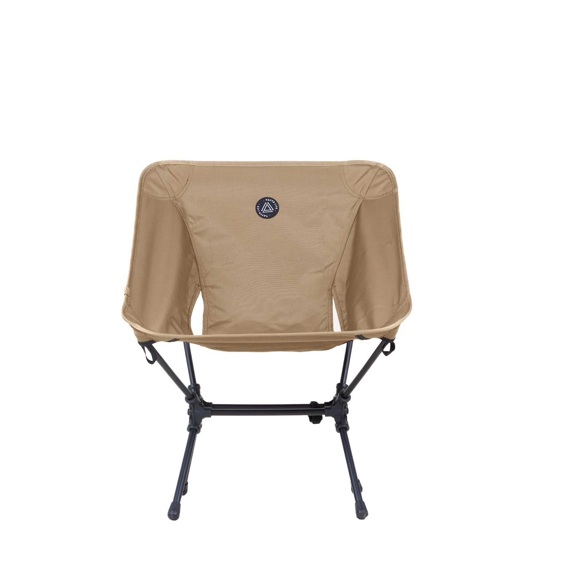 Army green ultralight folding camping chair with aluminum frame and black storage pouch — view 3