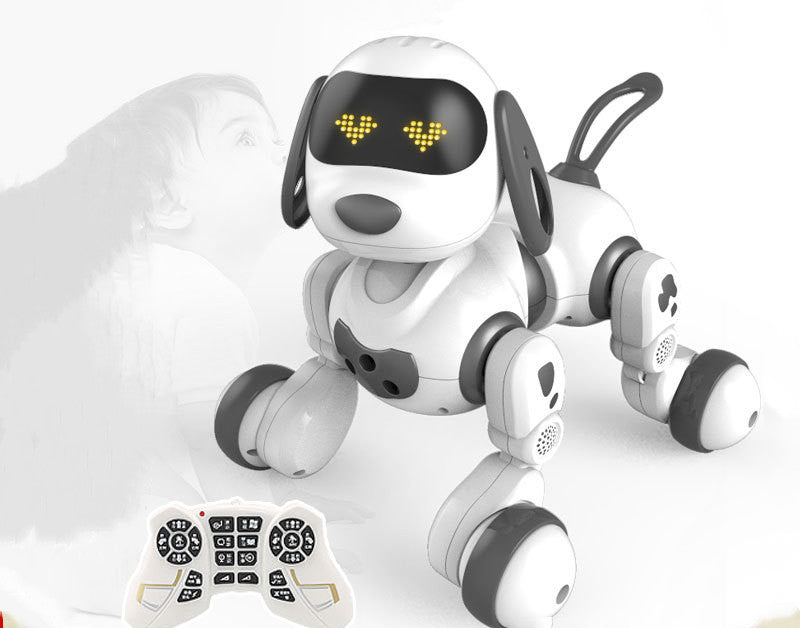 Smart remote controlled robotic puppy toy in durable plastic with included handle remote — view 2