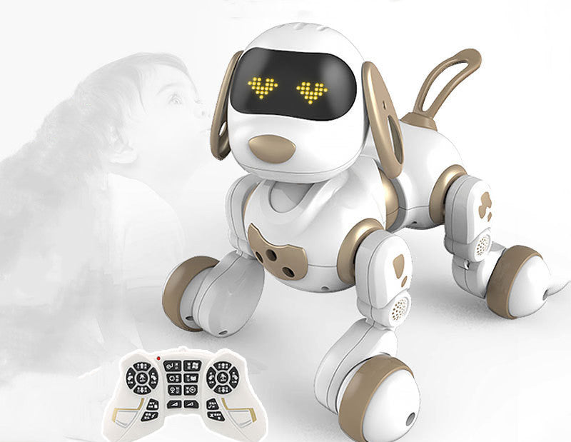 Smart remote controlled robotic puppy toy in durable plastic with included handle remote — view 3