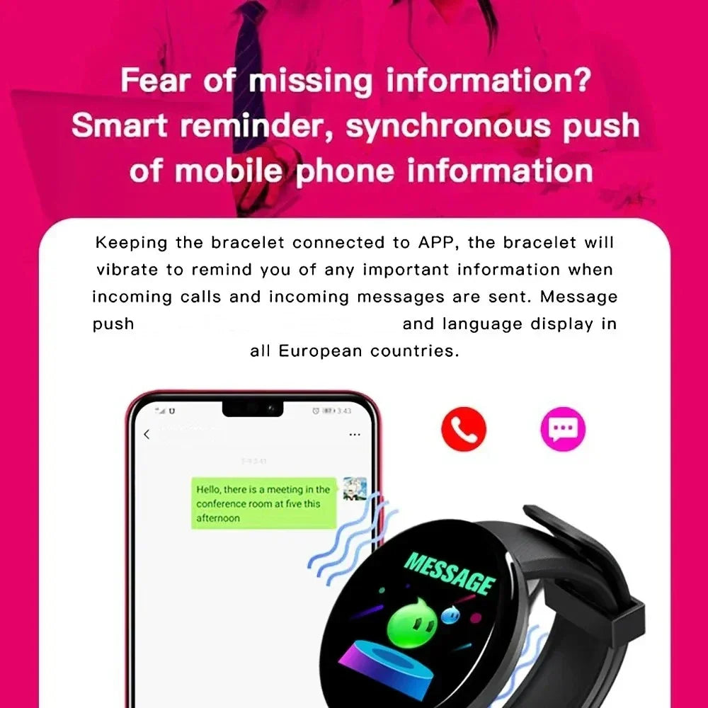 Black smartwatch fitness tracker with round display and soft TPU wristband for heart rate monitoring — view 5