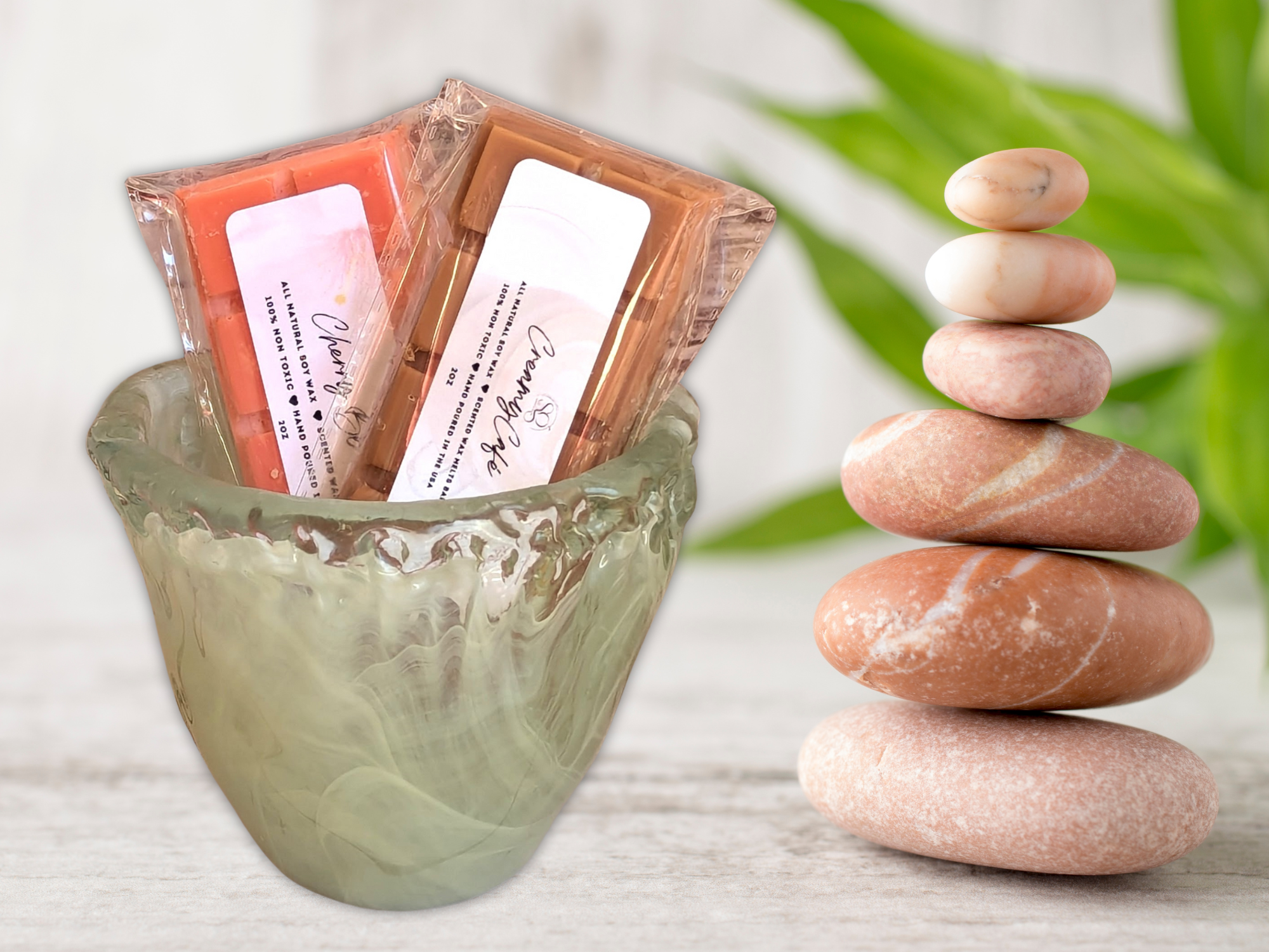 Signature wax melts bar in clamshell packaging showcasing artisanal non-toxic home fragrance options — view 2