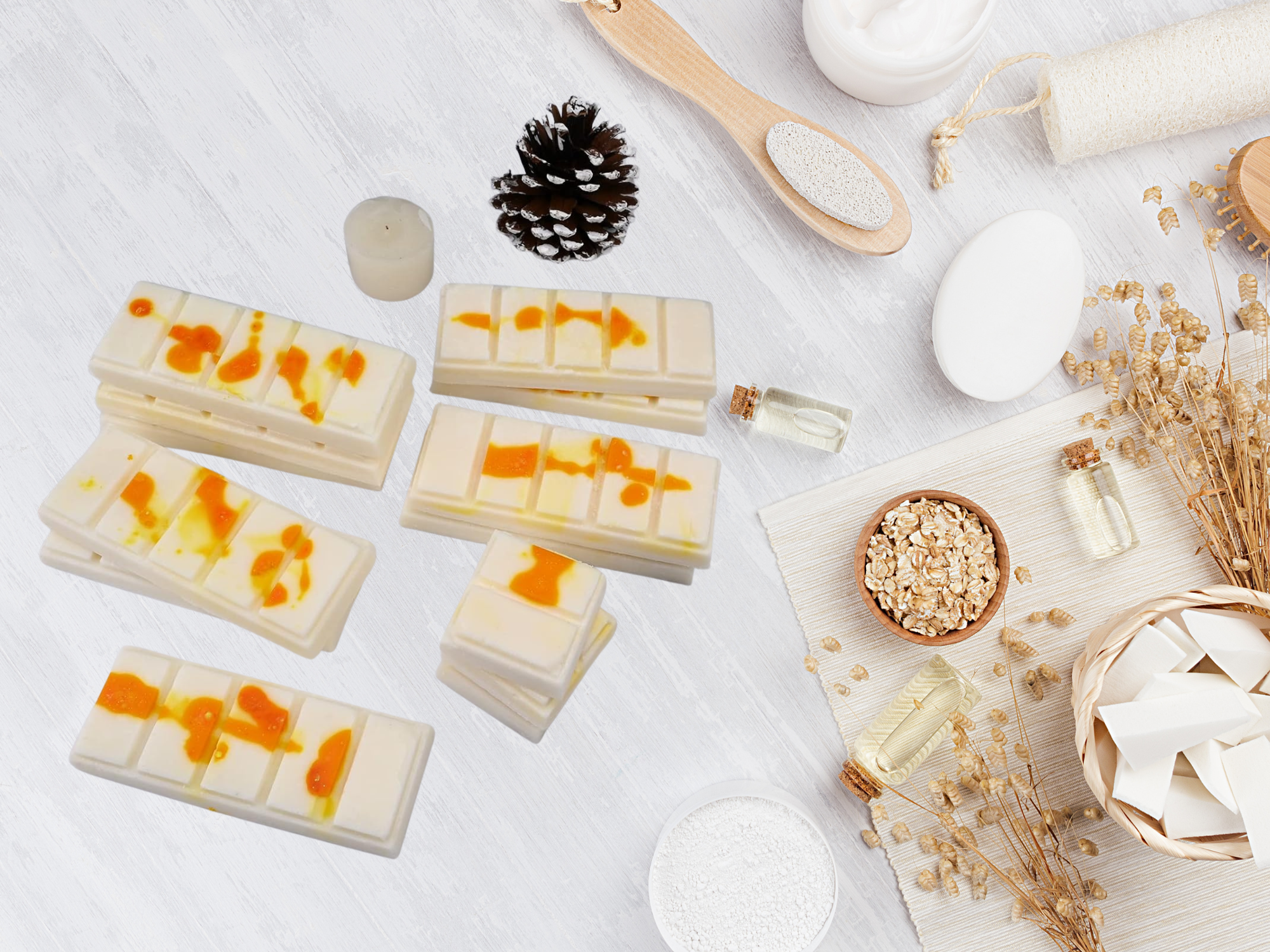 Signature wax melts bar in clamshell packaging showcasing artisanal non-toxic home fragrance options — view 4