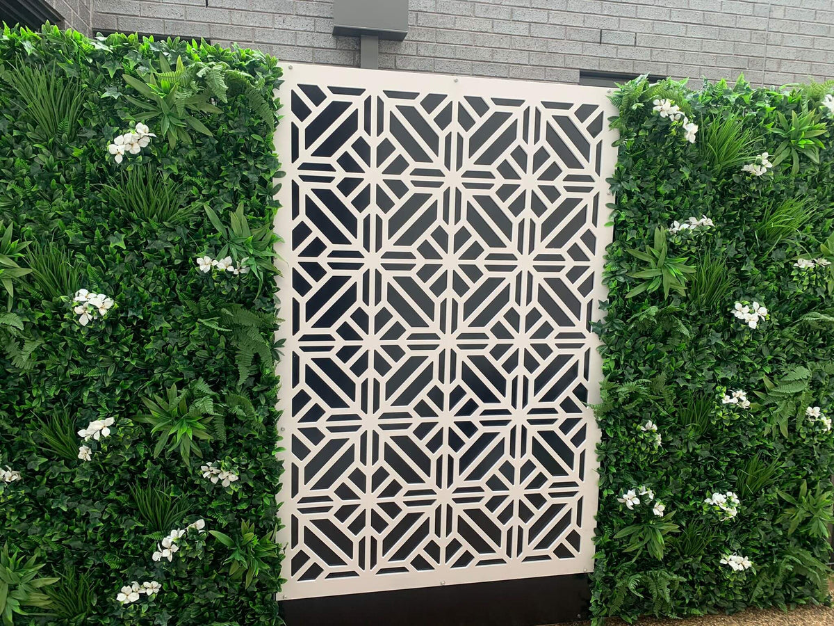 Snowy White Artificial Vertical Garden Green Wall Panel 40×40in 11 SQ FT – UV Resistant – Commercial Grade-4
