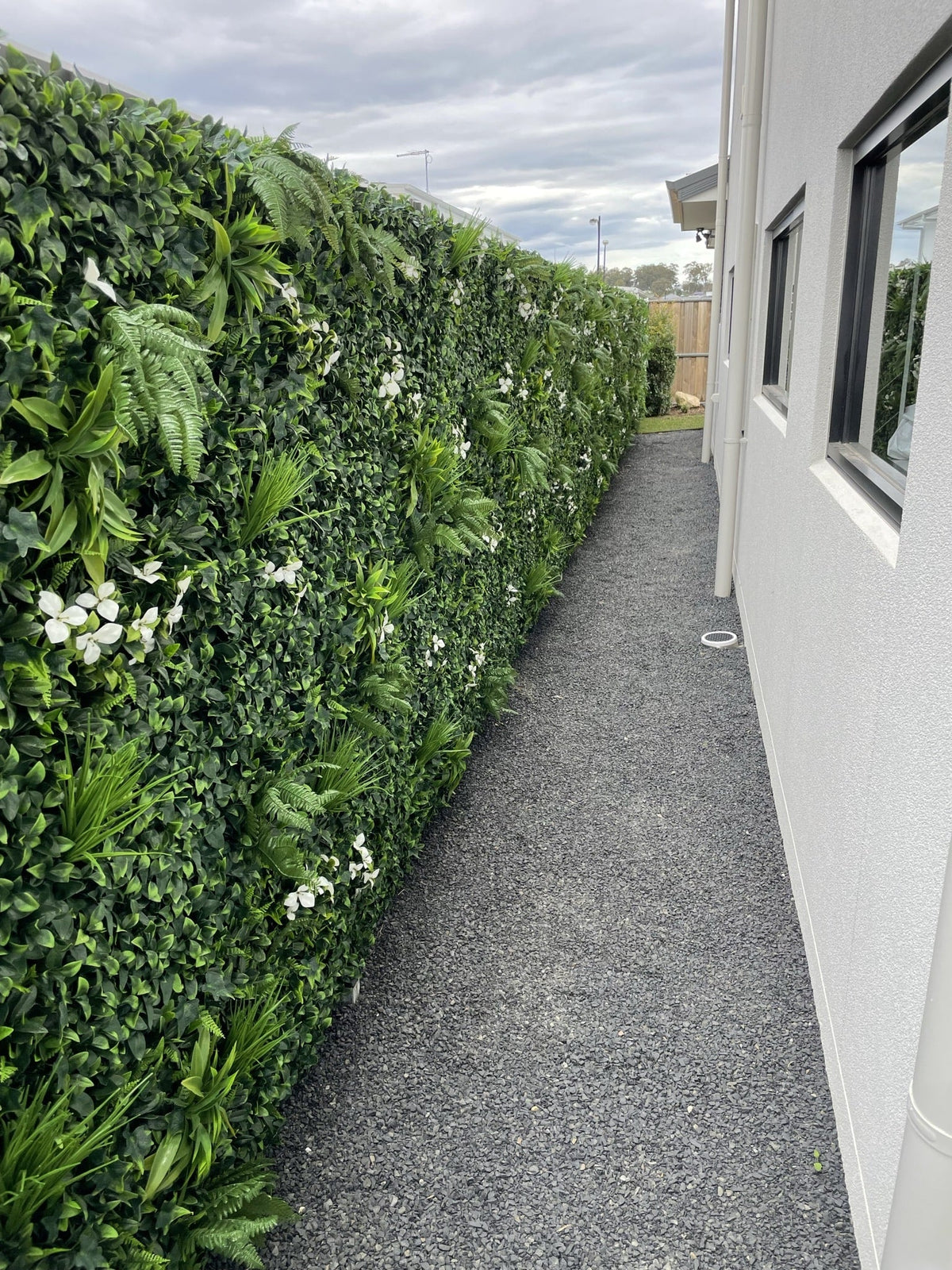 Snowy White Artificial Vertical Garden Green Wall Panel 40×40in 11 SQ FT – UV Resistant – Commercial Grade-3
