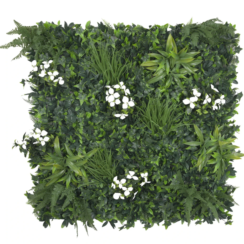 Snowy White Artificial Vertical Garden Green Wall Panel 40×40in 11 SQ FT – UV Resistant – Commercial Grade-0
