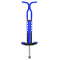 Blue Social Hike kids pogo stick with foam cover, rubber grips, and anti-slip foot pedals