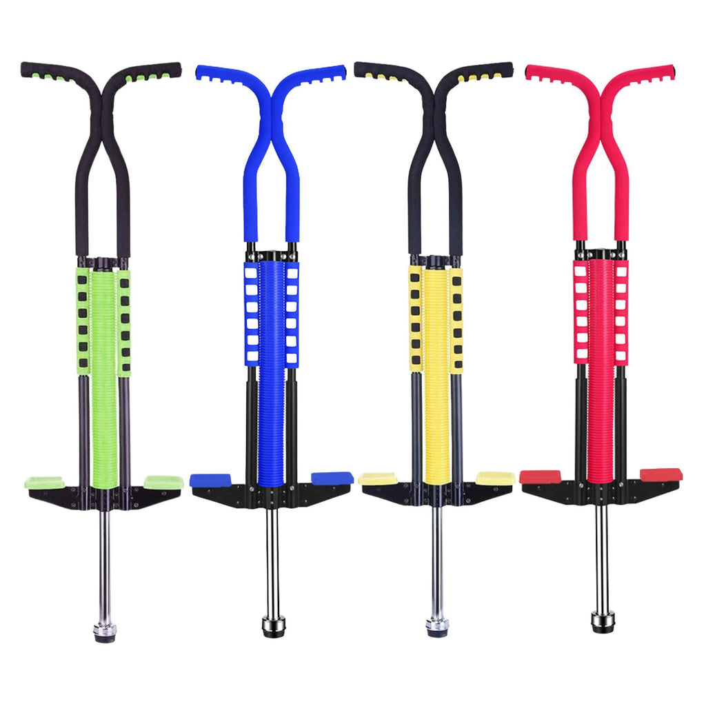 Social Hike pogo stick with steel frame, foam cover, and anti-slip footpegs for kids outdoor play.