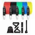 11-piece resistance band set with handles ankle straps door anchor massage ball and carry bag