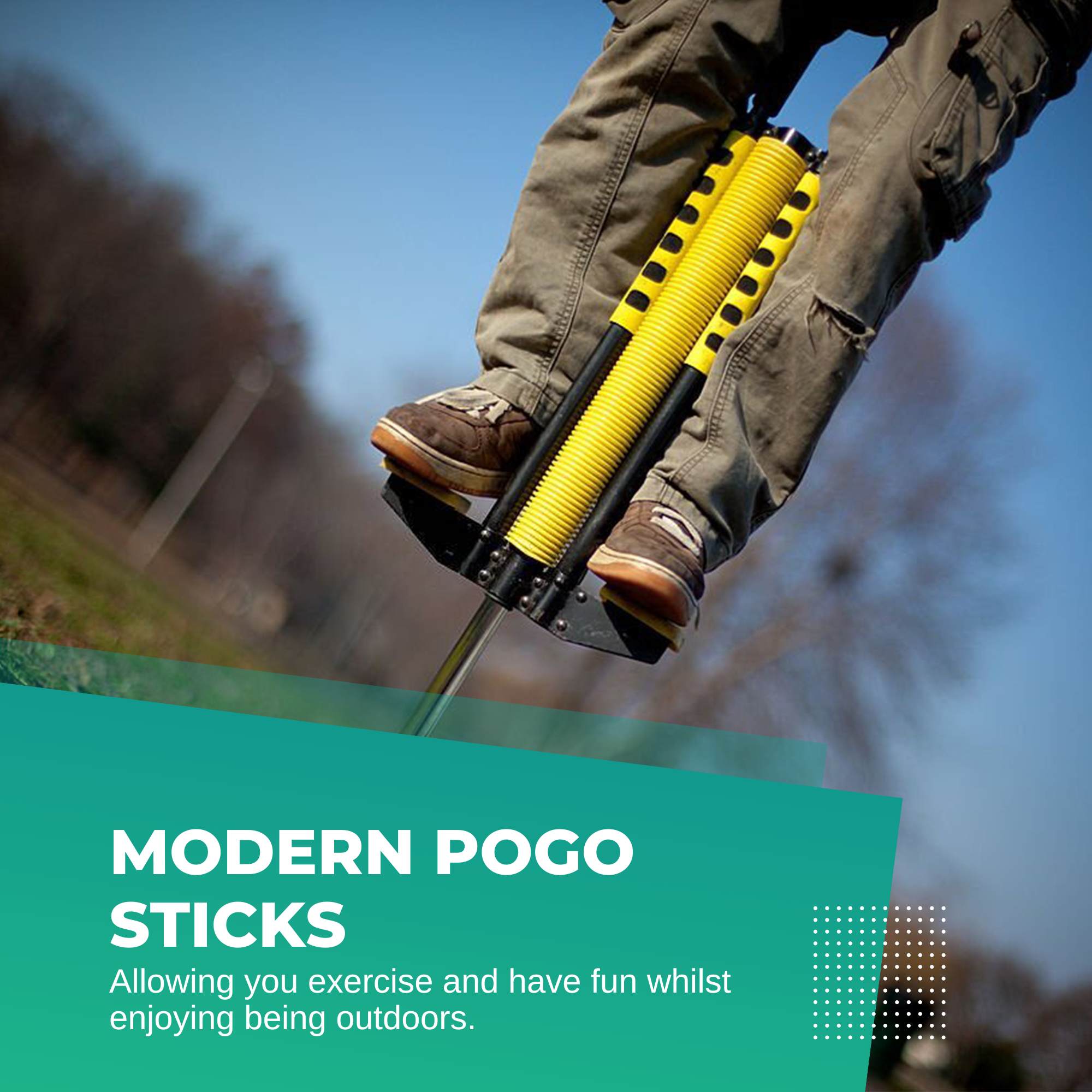 Social Hike pogo stick with steel frame, foam cover, and anti-slip footpegs for kids outdoor play. — view 3