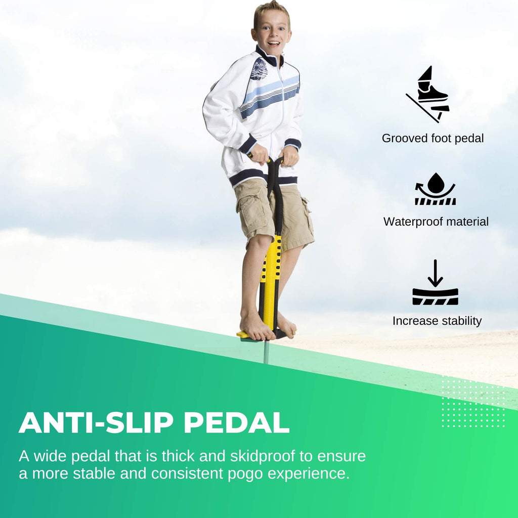 Social Hike pogo stick with steel frame, foam cover, and anti-slip footpegs for kids outdoor play. — view 5