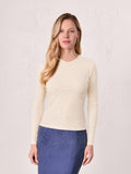 Soft Ribbed High V Tee-Cream-0