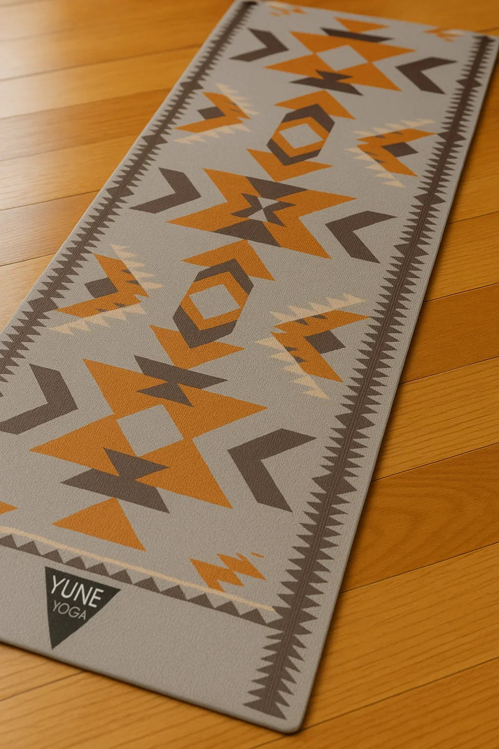 Multi-color striped Teton Canyon yoga mat showing 6mm extra thick eco-friendly cushioning and non-slip texture — view 4