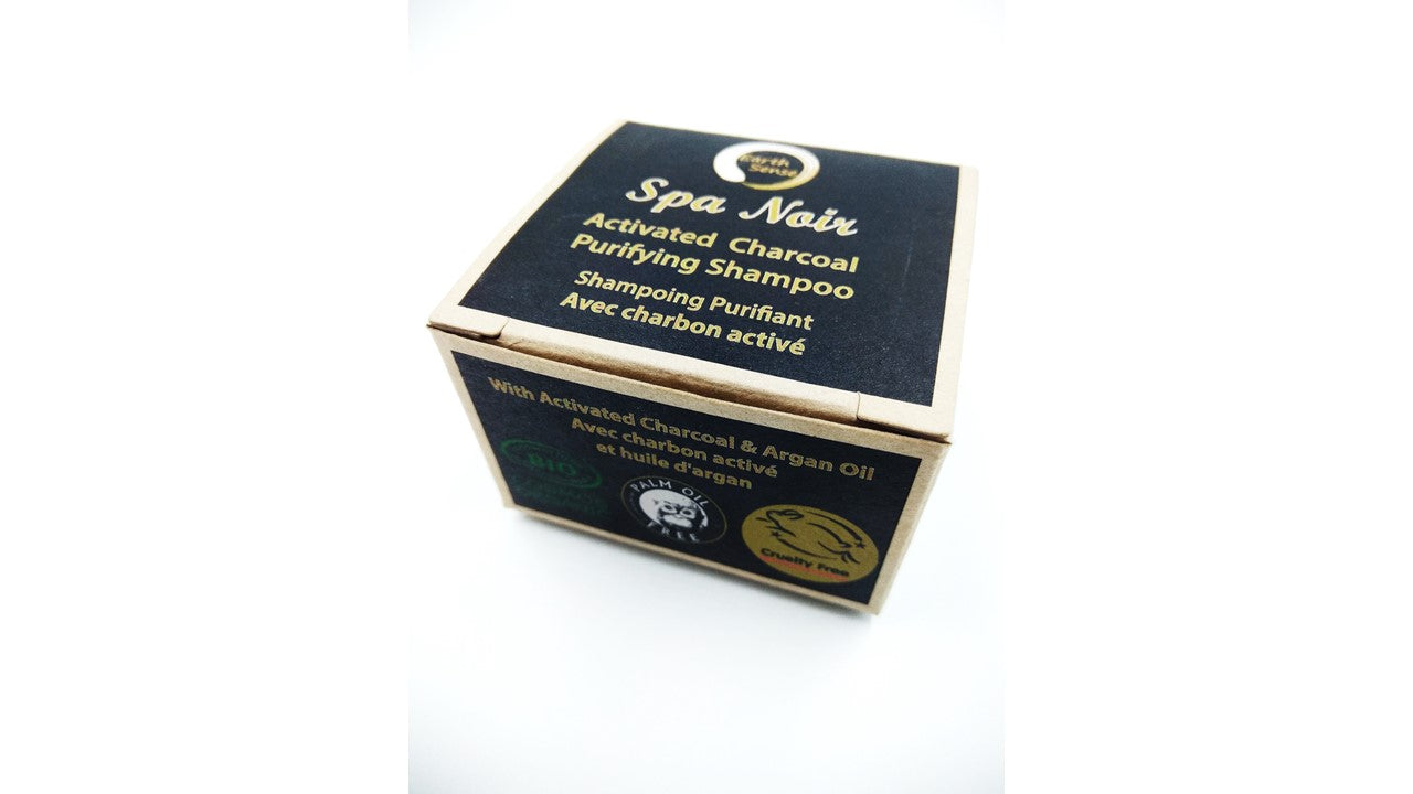 Organic Spa Noir solid shampoo bar infused with black activated charcoal for natural hair care — view 4