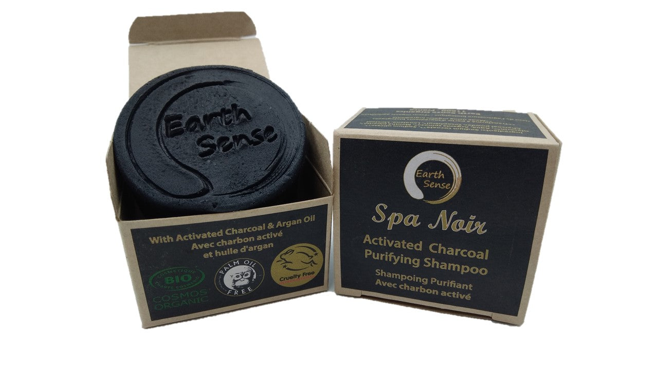 Organic Spa Noir solid shampoo bar infused with black activated charcoal for natural hair care — view 2