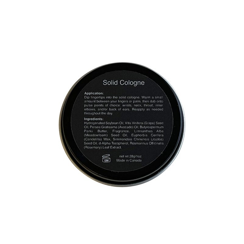 Speakeasy solid cologne in a compact travel tin, natural vegan men's fragrance balm. — view 4