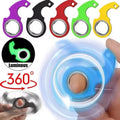 Plastic spinner stress toy keychain fidget ring attached to a metal ring, sensory focus tool