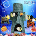 Alien-themed resin pineapple house aquarium ornament decoration for freshwater and saltwater fish tanks