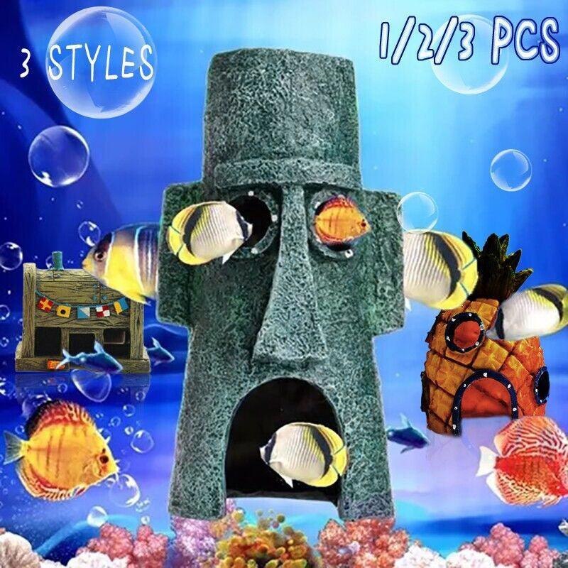 Alien-themed resin pineapple house aquarium ornament decoration for freshwater and saltwater fish tanks
