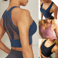 Women's sleeveless yoga sports bra in breathable stretch fabric for fitness and activewear
