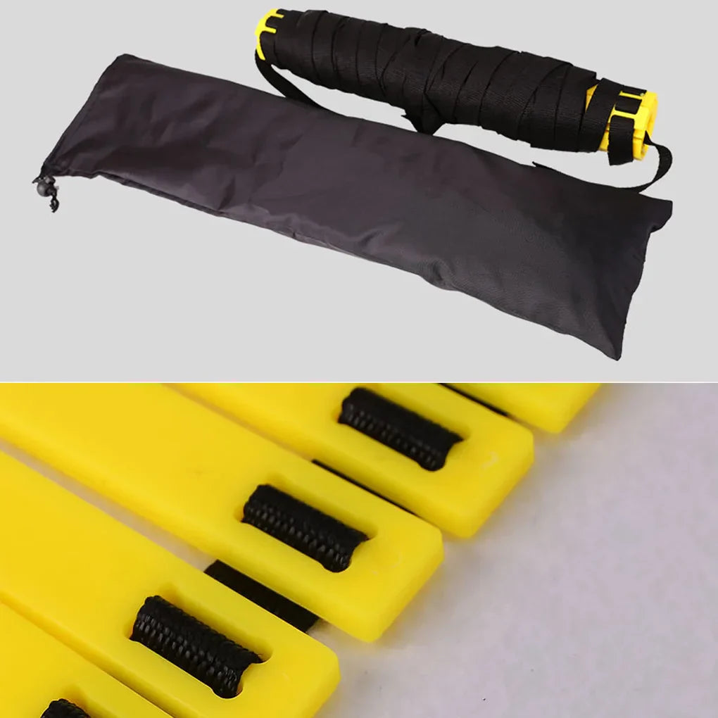 Yellow sports agility ladder with nylon rope and storage bag for athletic speed training — view 5