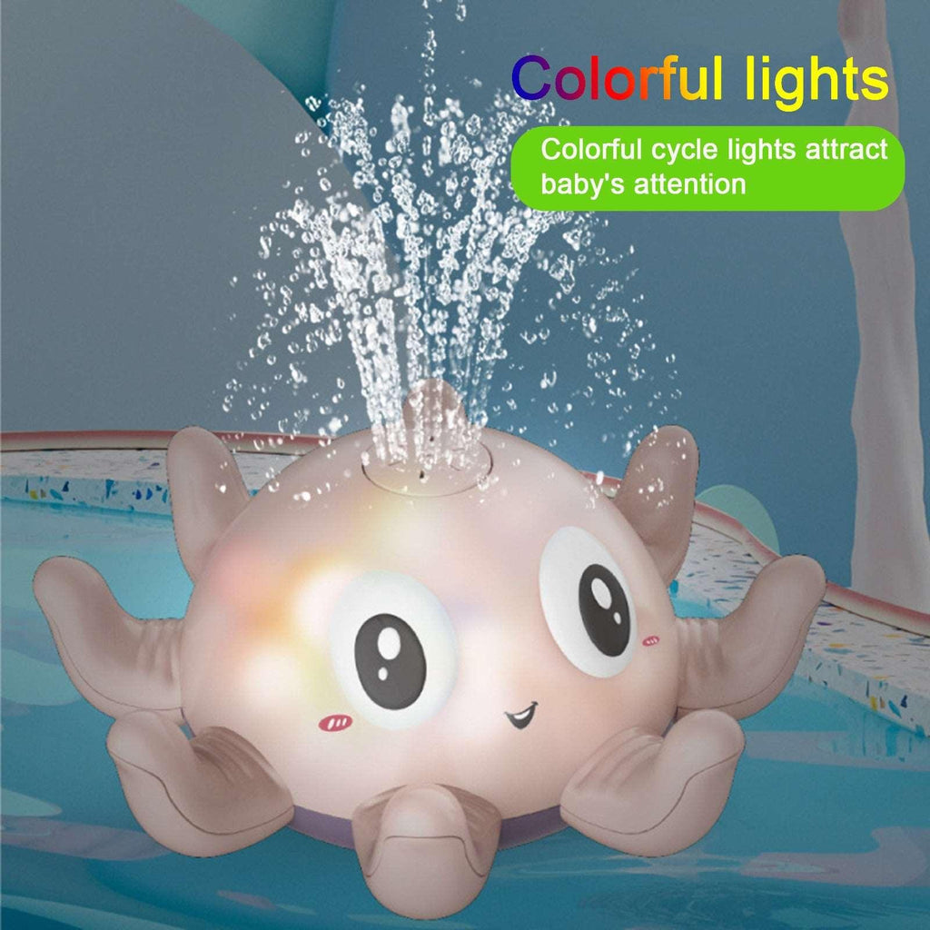 Plastic spray water octopus bath toy with colorful LED lights for toddlers in the tub — view 2