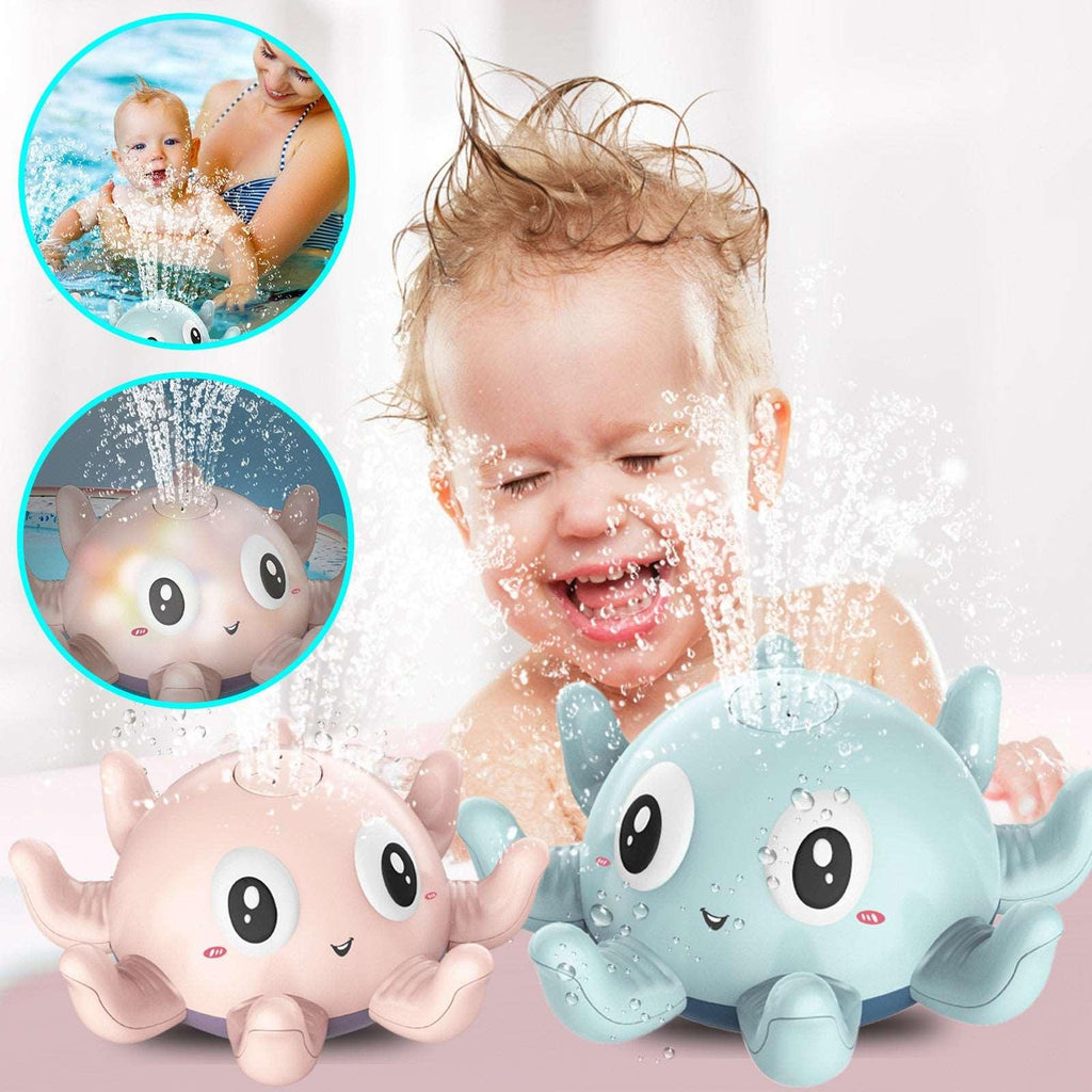 Plastic spray water octopus bath toy with colorful LED lights for toddlers in the tub — view 5