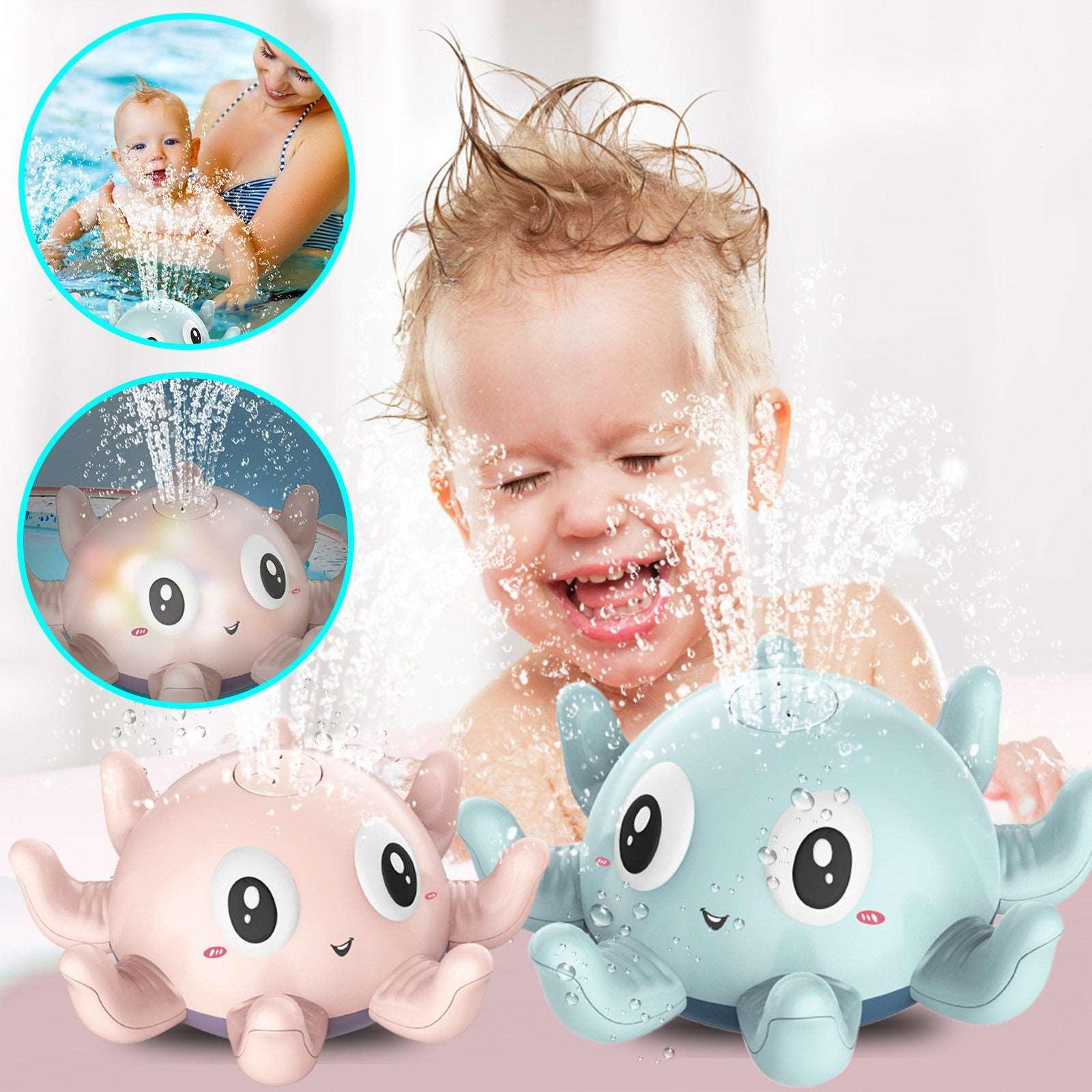 Plastic spray water octopus bath toy with colorful LED lights for toddlers in the tub — view 5