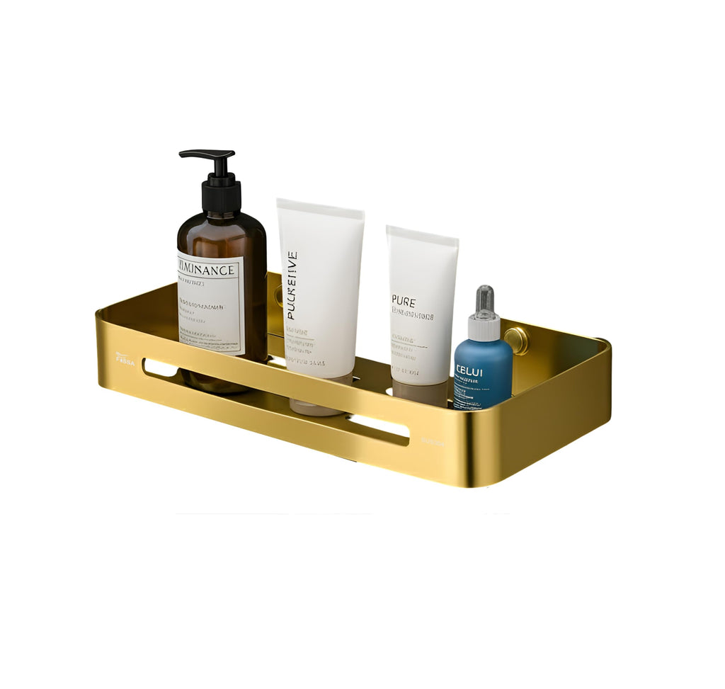 Square Stainless Steel Corner Shelf (Gold)