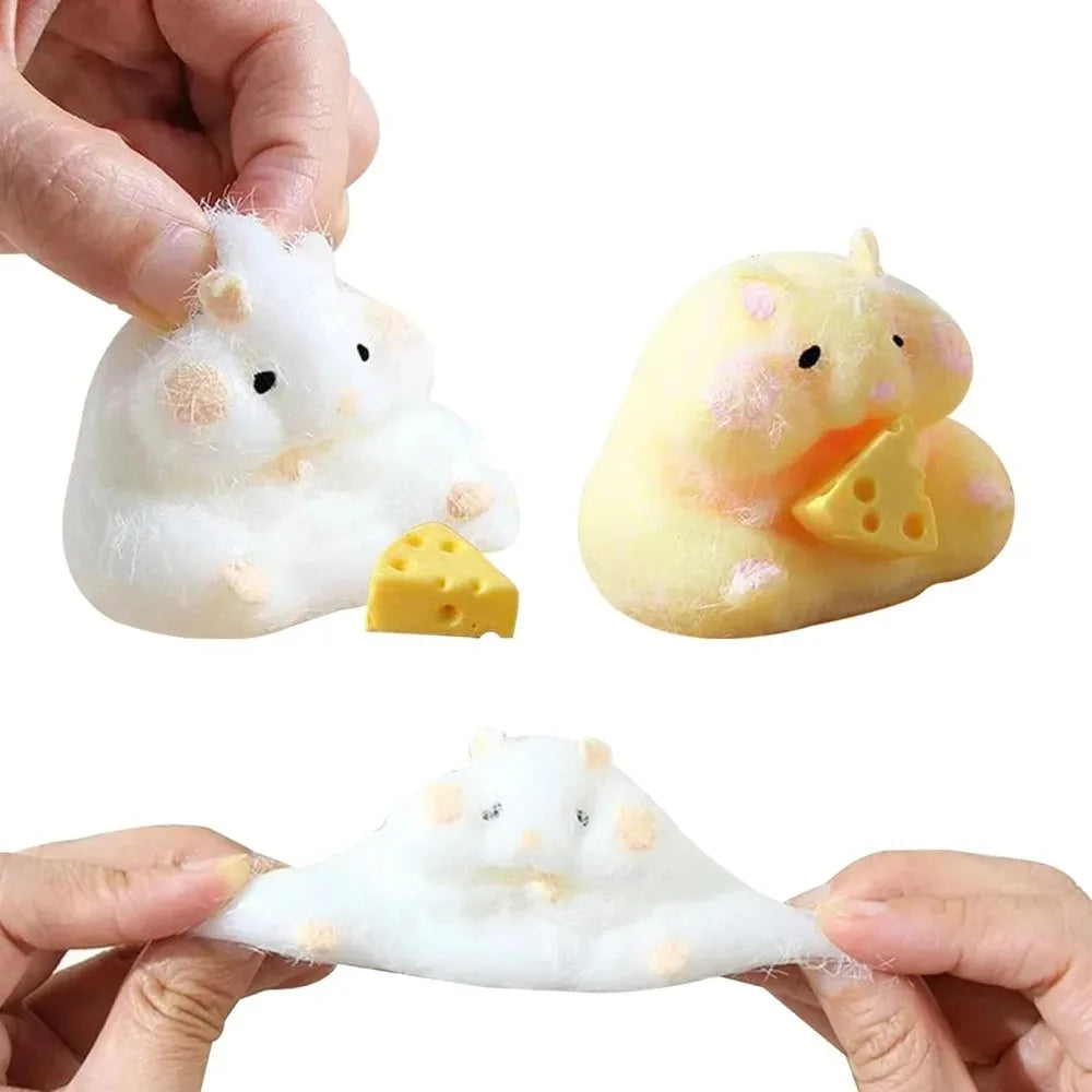 Cute squishy hamster toy for stress relief and whimsical desktop decor for home or office