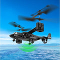 Stabilized 2.4GHz Osprey RC Helicopter with dual blades, remote controller, and bright LED flight lights