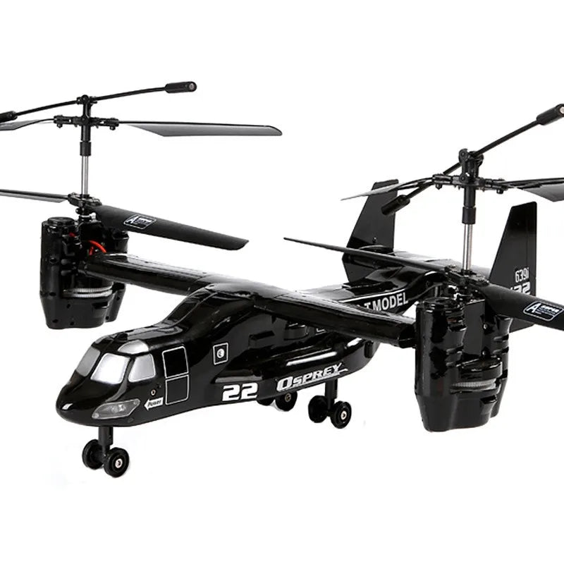Stabilized 2.4GHz Osprey RC Helicopter with dual blades, remote controller, and bright LED flight lights — view 3