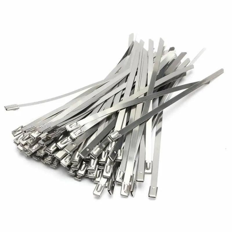 Bundle of marine grade 304 stainless steel cable ties with self locking ball bearing mechanism — view 3