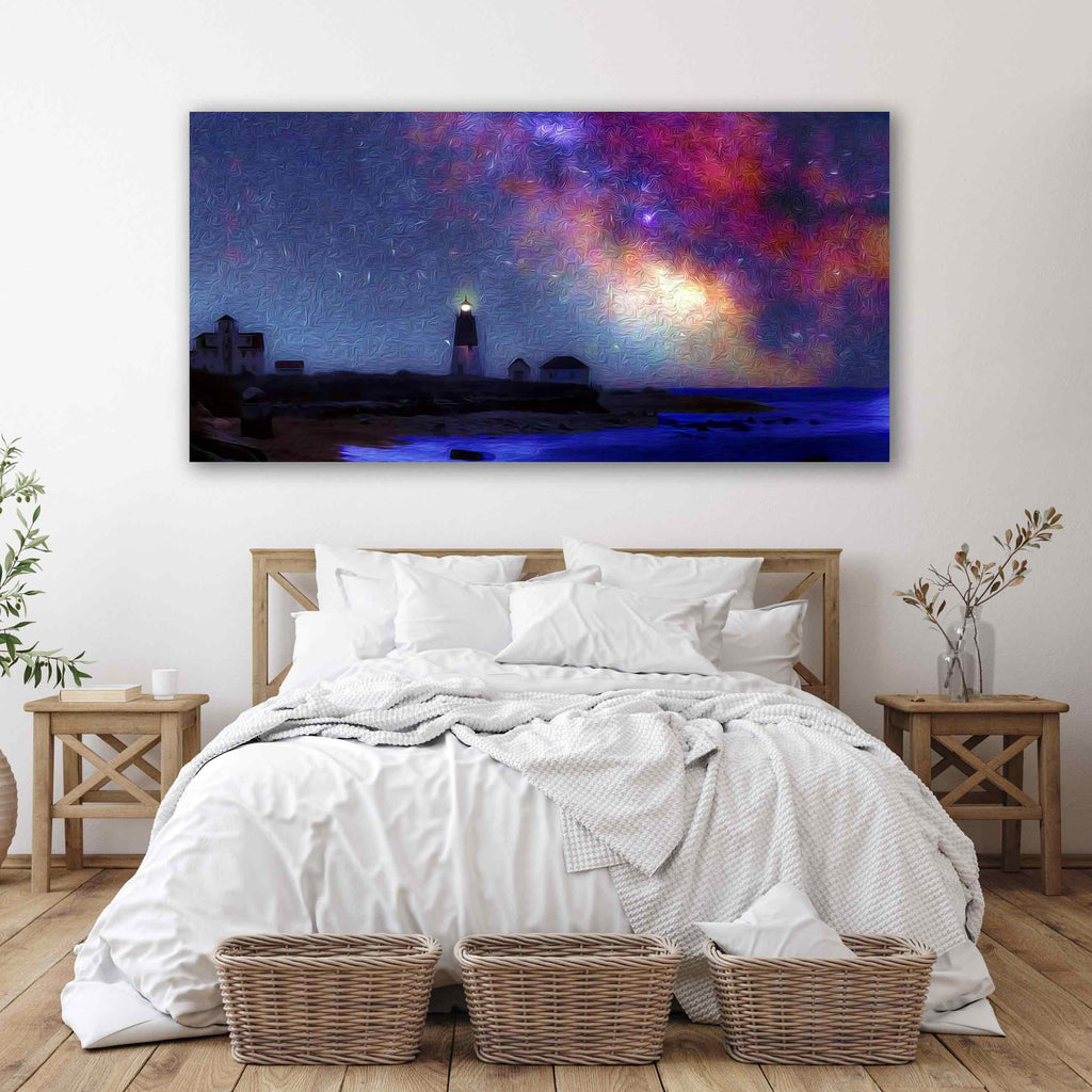 Star Light Narragansett Bay canvas print, coastal lighthouse photography on gallery-wrapped wooden frame — view 2