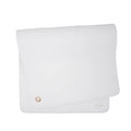 Blue vegan leather baby changing mat laid flat, providing a soft wipeable surface for infants