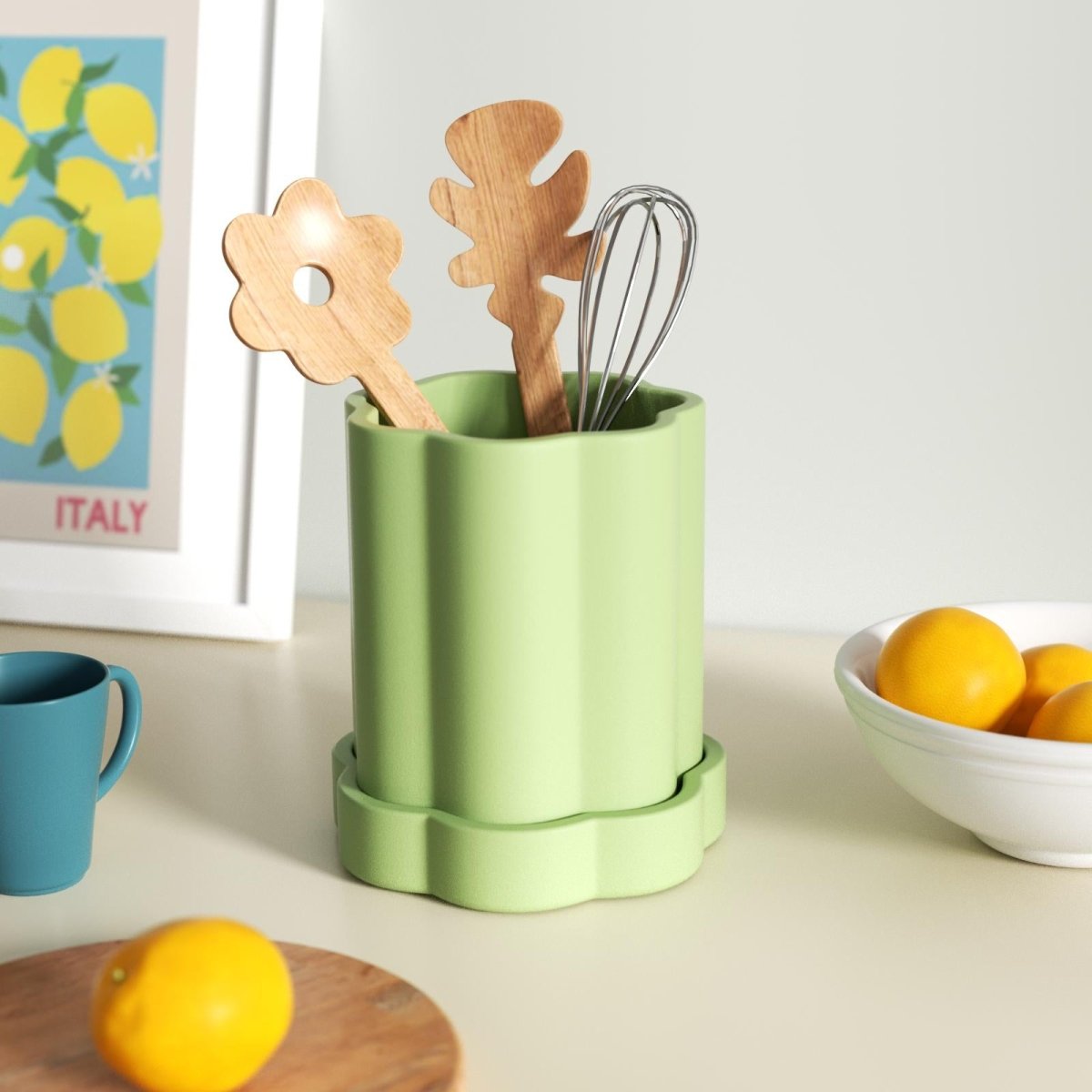Floral column storage jar silicone mold for concrete casting, featuring intricate architectural and nature-inspired details — view 4