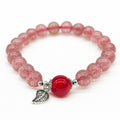 Sterling Silver Crystal Aroma Bracelet - Strawberry Quartz | Energy & Healing | Diffuser Jewellery-0