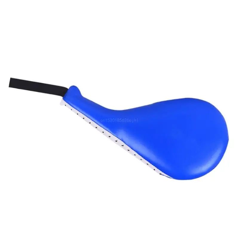 Blue PU leather strikes boxing pad with handle for taekwondo and martial arts training sessions
