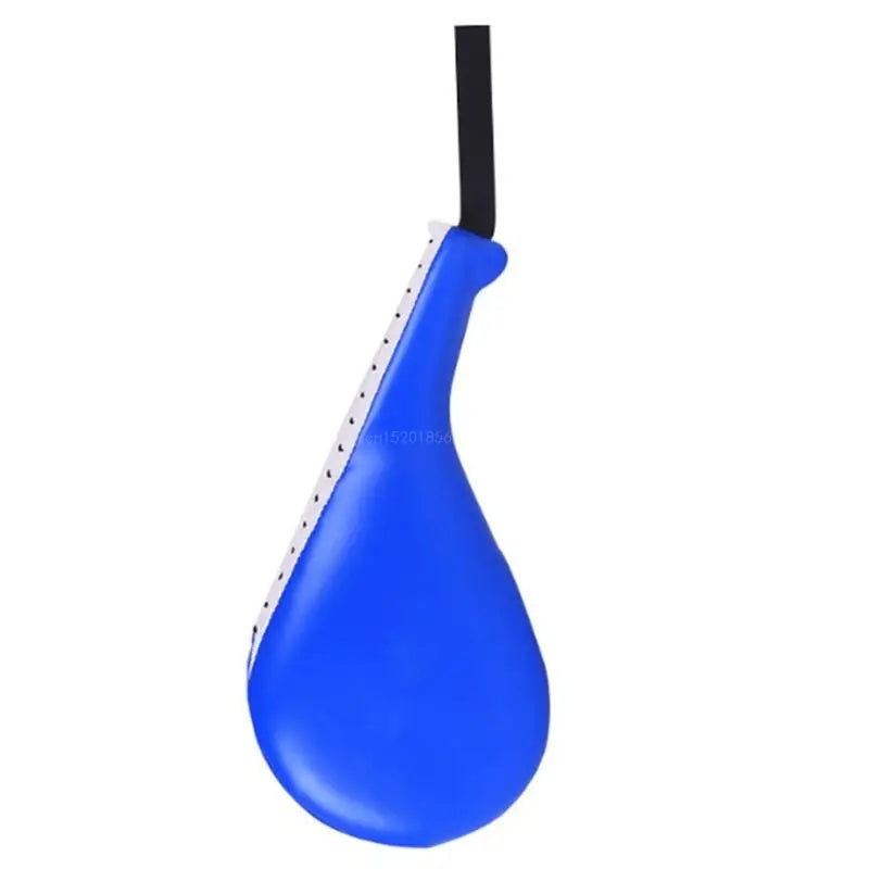 Blue PU leather strikes boxing pad with handle for taekwondo and martial arts training sessions — view 2