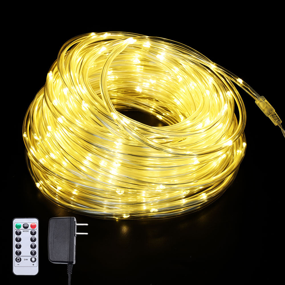 65.6FT flexible LED rope fairy string lights with wireless remote controller and waterproof tubing