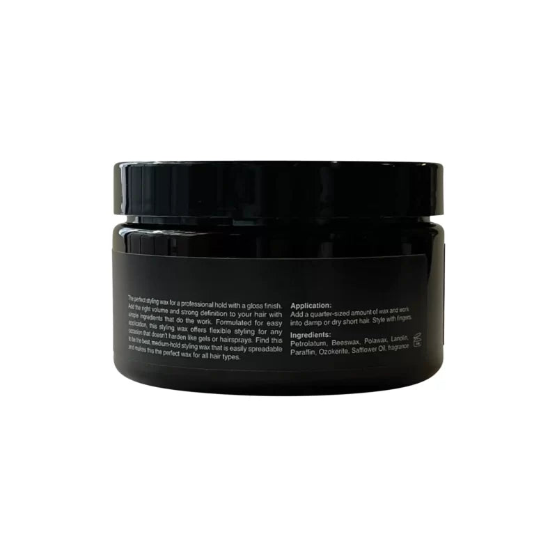 WX8 men's hair styling wax container highlighting medium hold and natural gloss finish — view 5