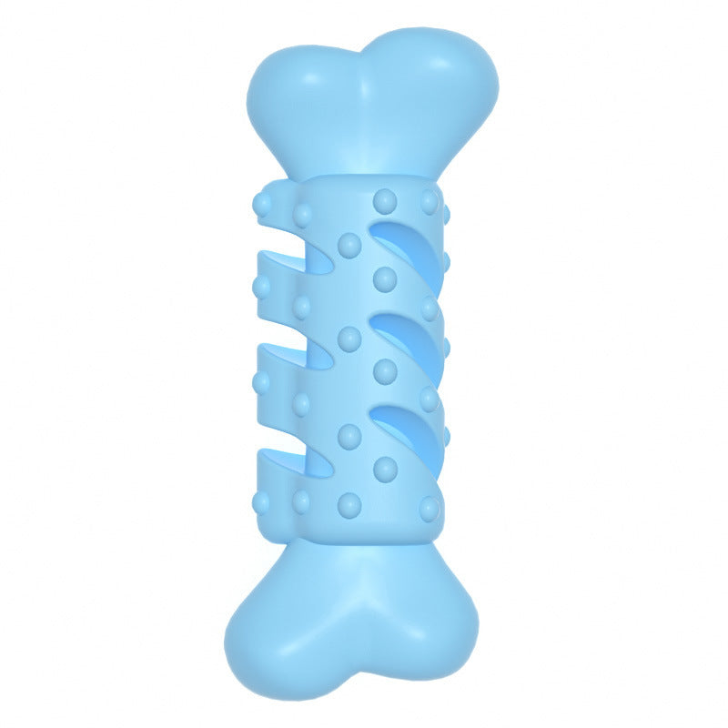 Durable dog teething bone toy in solid color made of flexible TPR for small breeds — view 4