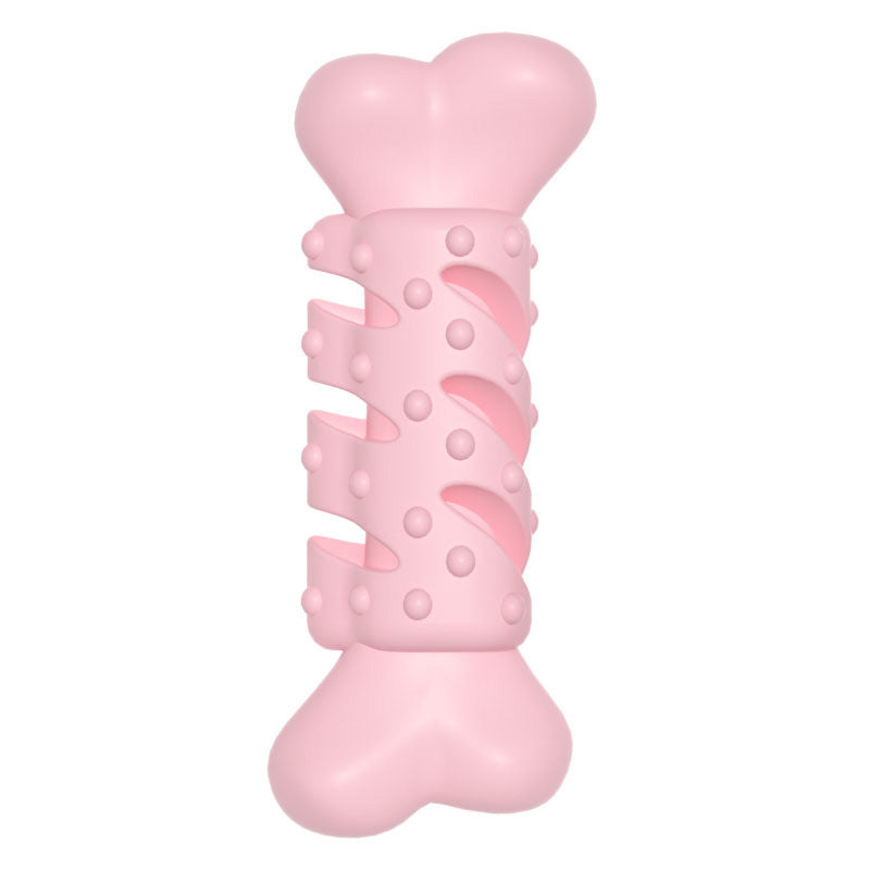 Durable dog teething bone toy in solid color made of flexible TPR for small breeds — view 5
