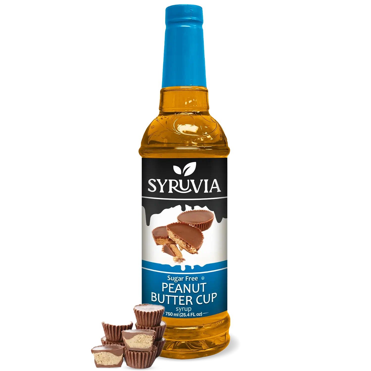 Sugar-free peanut butter cup coffee syrup bottle with rich chocolate and nut flavors