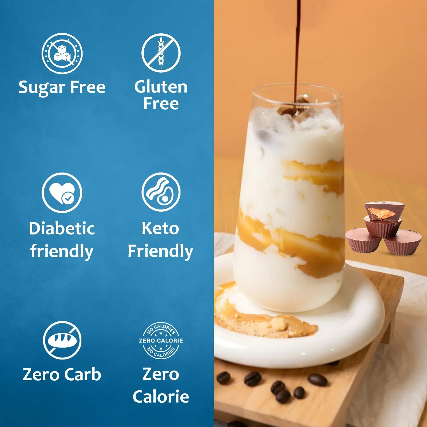 Sugar-free peanut butter cup coffee syrup bottle with rich chocolate and nut flavors — view 4